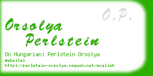 orsolya perlstein business card